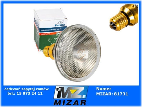 Lampa grzewcza dla zwierząt 230V E27 100W biała Farma-76967