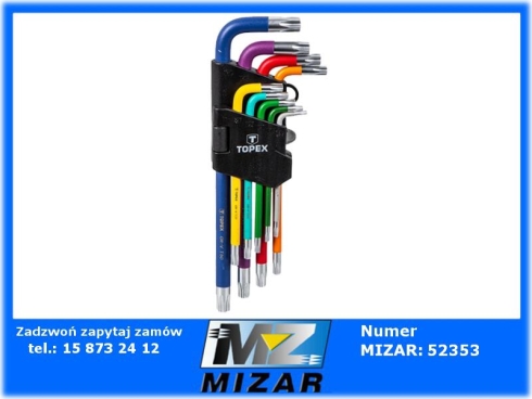 Klucze TORX kolorowe zestaw 9szt. TOPEX-78036