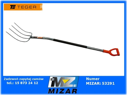 Widły gospodarcze 4 zęby 1580mm metalowy trzonek Teger-78425