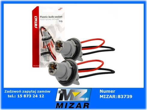 Gniazdo żarówki T15 W16W W5W 2szt. Amio-79156