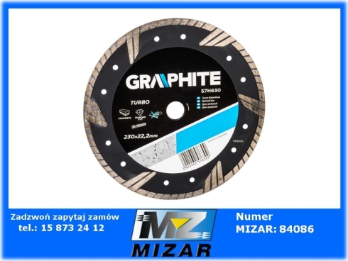 Tarcza diamentowa turbo super cienka 230x22,2mm Graphite-79378