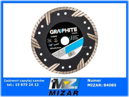 Tarcza diamentowa turbo super cienka 180x22,2mm Graphite-79377