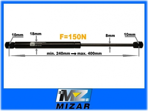AMORTYZATOR GAZOWY MASKI I BAGAŻNIKA GMP10010H-8643