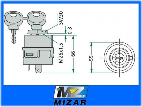 STACYJKA WŁĄCZNIK ZAPŁONU Deutz-Fahr AGROSTAR 01179002-9255