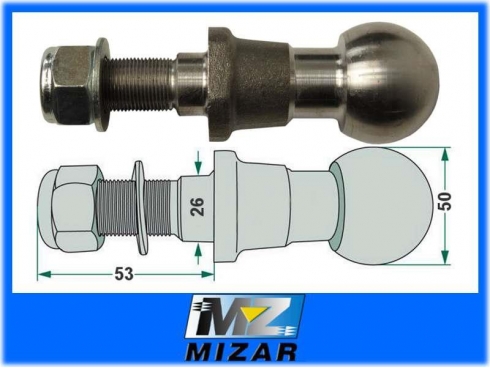 Sworzeń kulowy przyczepki 50mm Granit 20013160-9763